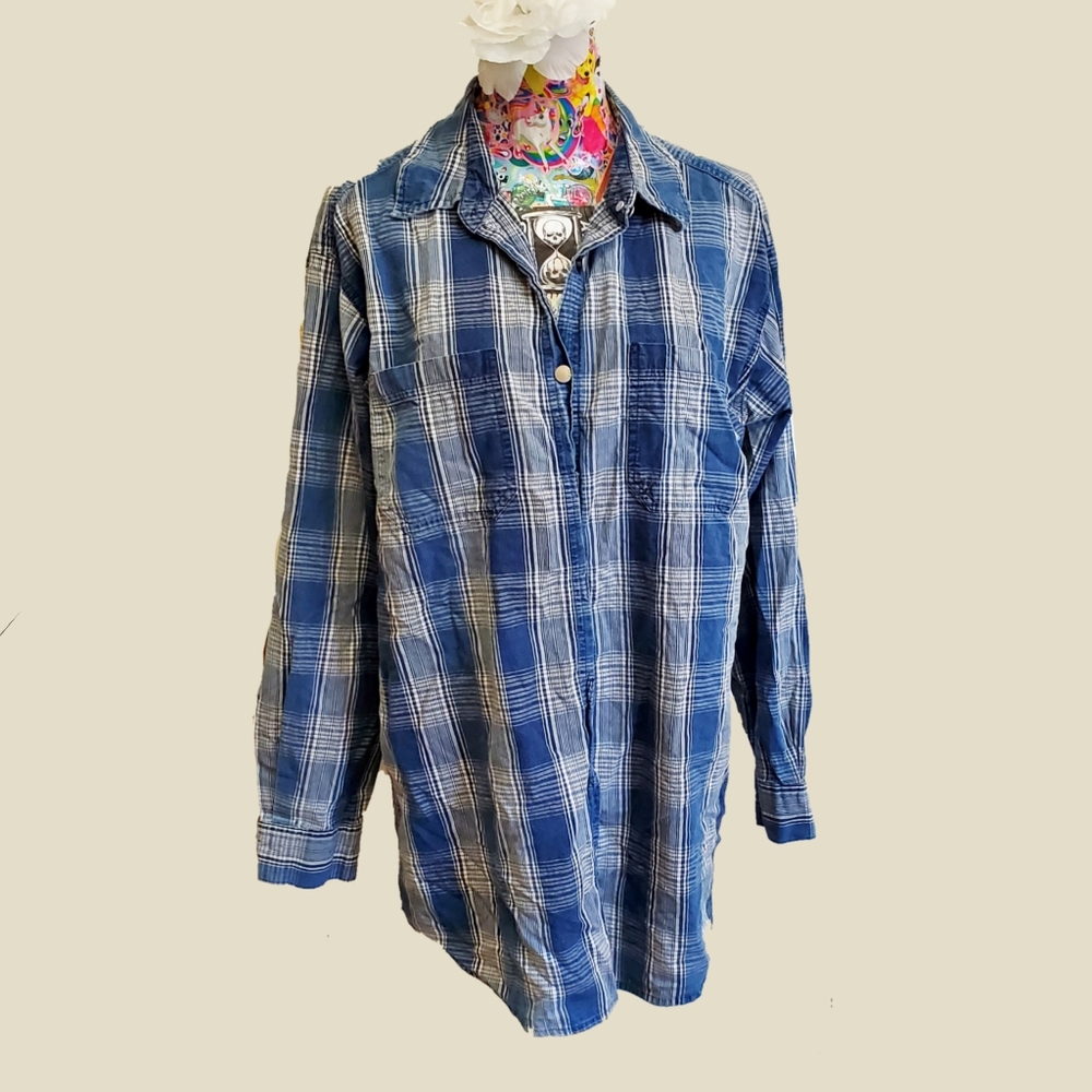 St John's Bay Blue Flannel, Size Large